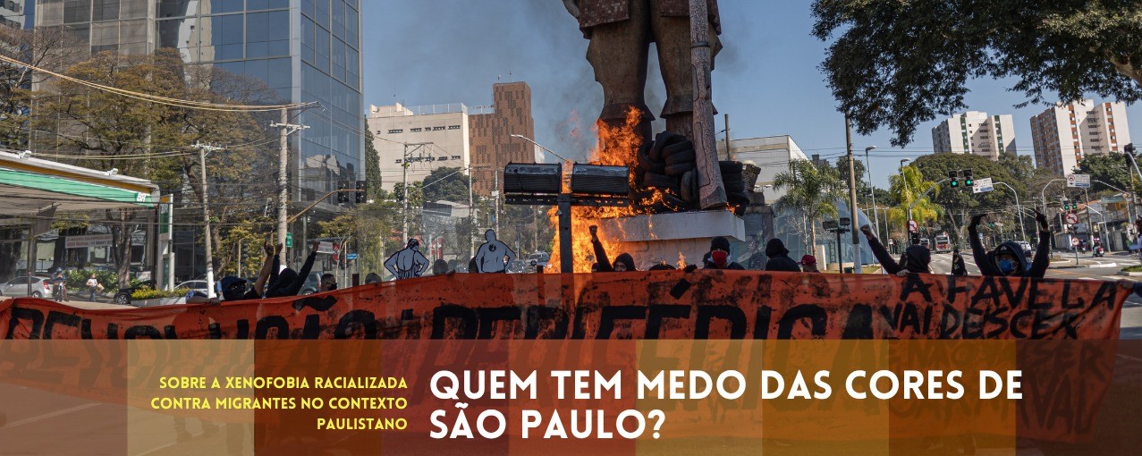 Na imagem, consta a estátua de Borba Gato incendiada em São Paulo, ano de 2021.
