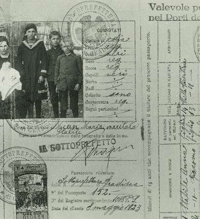 Imagem de passaporte antigo de italianos