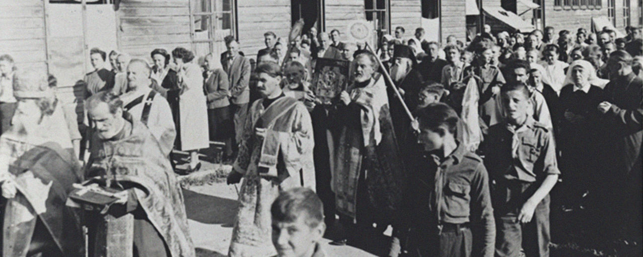 Campo de refugiados na Áustria, final da segunda guerra mundial/ Acervo Museu da Imigração/ Arquivo Público do Estado